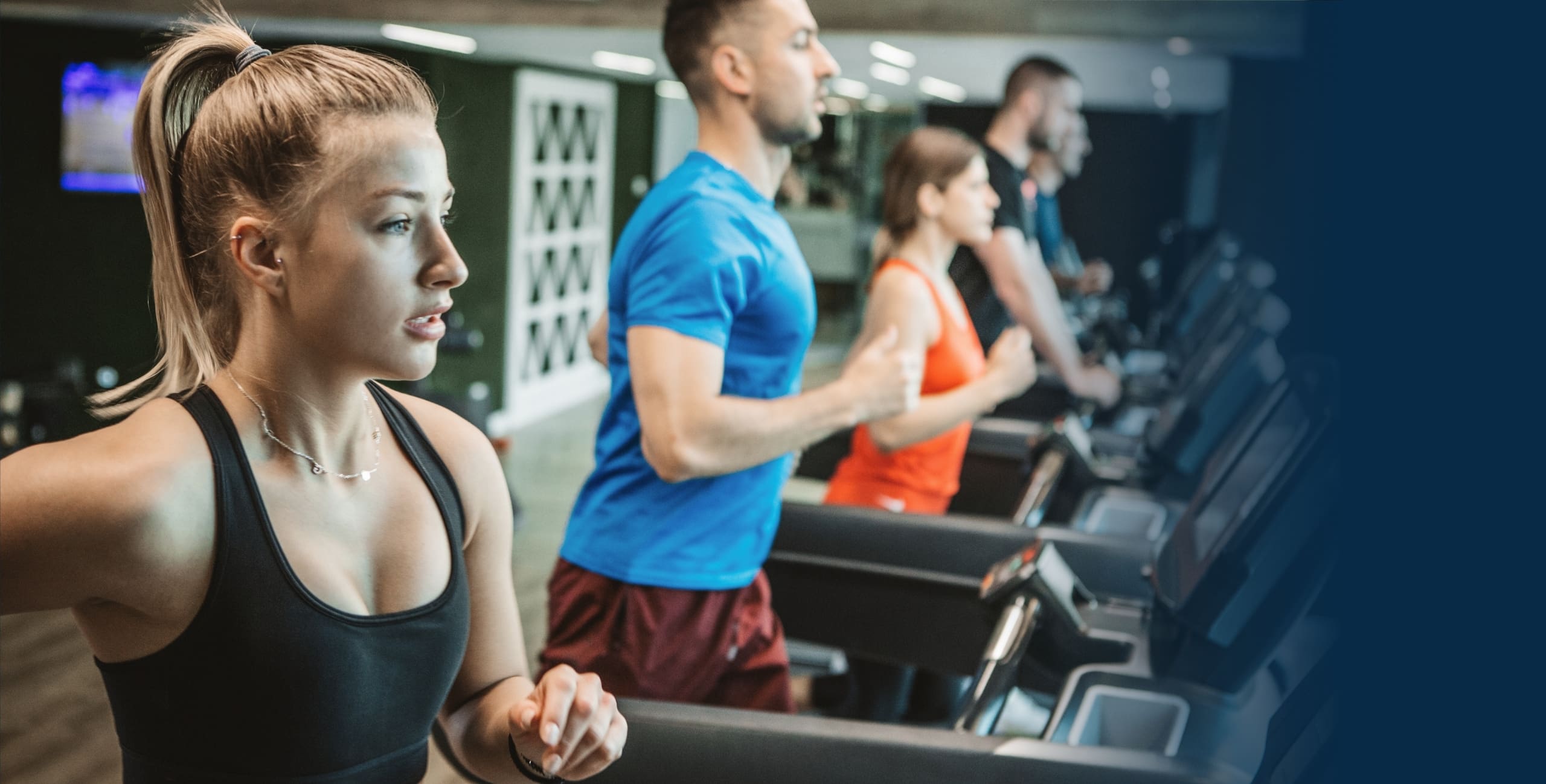 gym members run on treadmills for cardio training at a gym near me in airline corpus christi