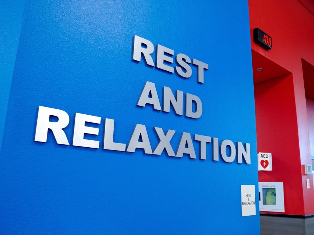 the entrance to the rest and relaxation area at freedom fitness gym in corpus christi airline